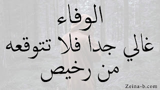 الوفاء غالى جدا فلا تتوقعة من رخيص . صور حكم وأمثال