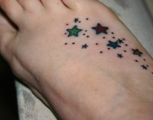 Stars girls tattoos on ankle