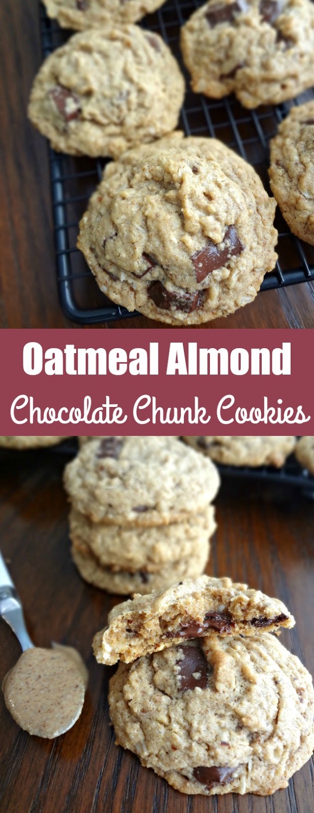 Oatmeal Almond Chocolate Chunk Cookies