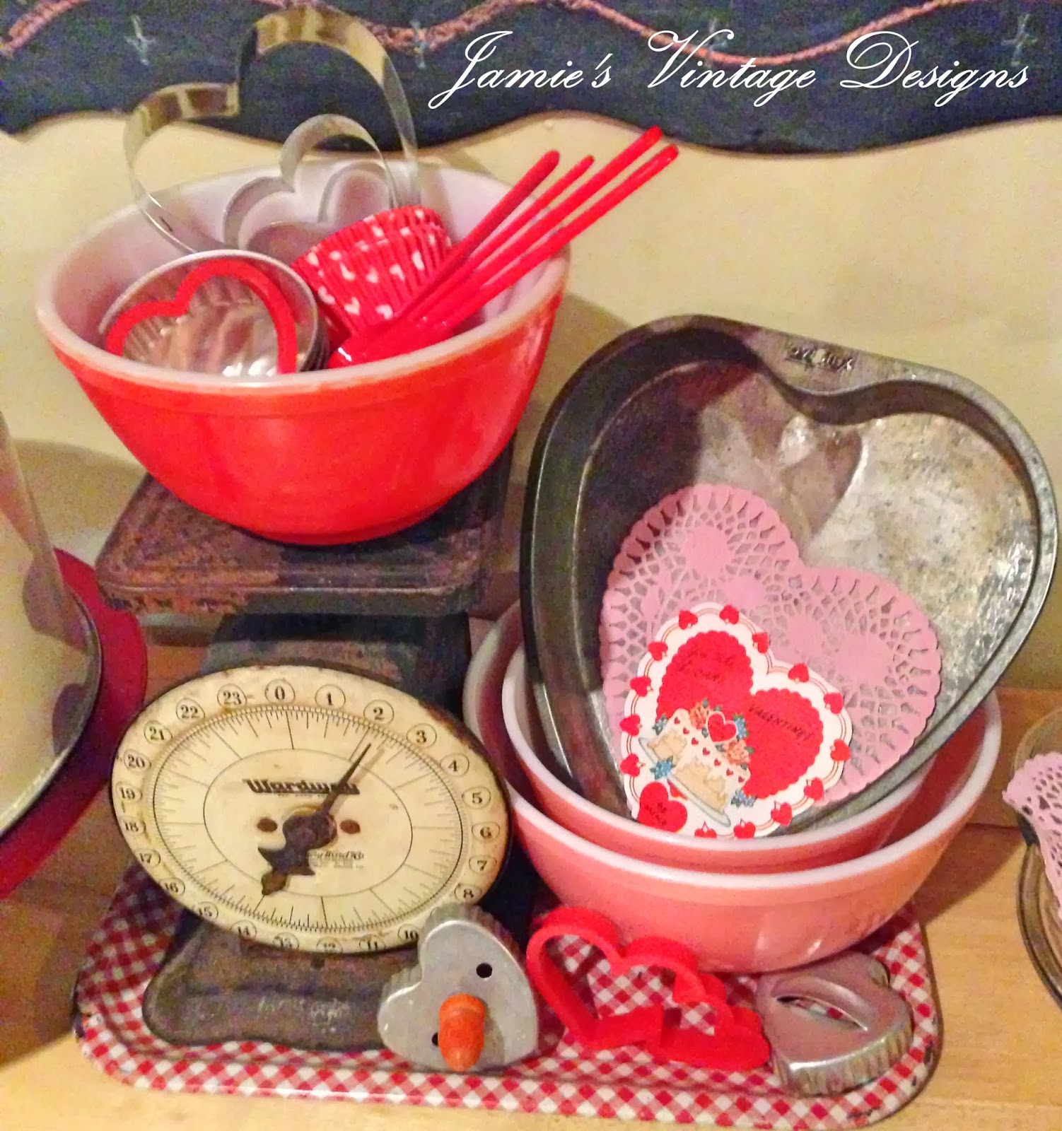 Jamie's Vintage Designs A Vintage Valentine's Day Kitchen Display!