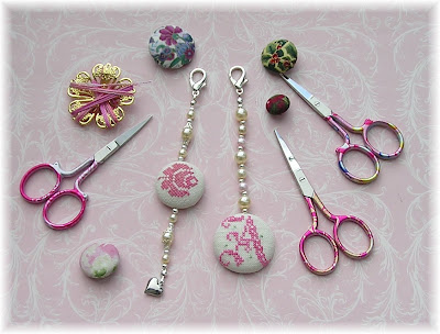 Anita's Little Stitches: Bead Scissor Fob ideas using New I Top button ...