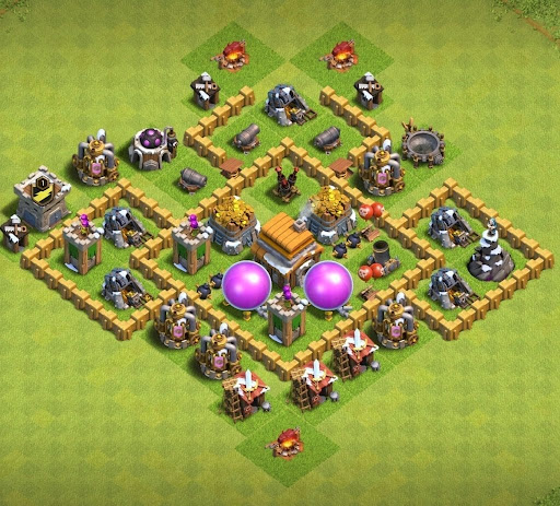 Cach xep nha TH5 Clash of Clans - Mau #7