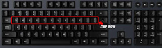 keyboard showing middle row