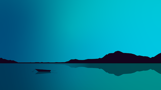 Blue Minimalist Lake Wallpaper for Desktop 4K