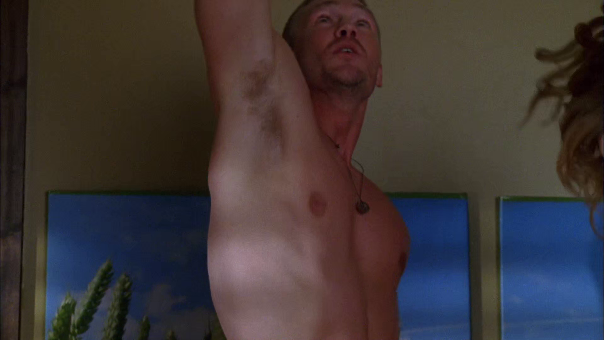 Chad Michael Murray shirtless in One Tree Hill 6-02 "One Million Billi...