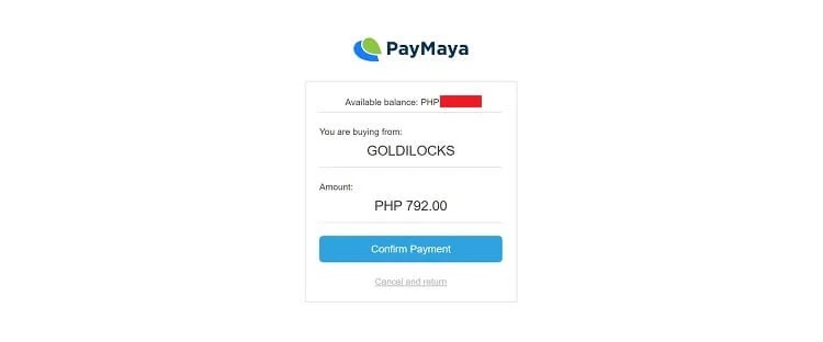 Confirm Payment with PayMaya