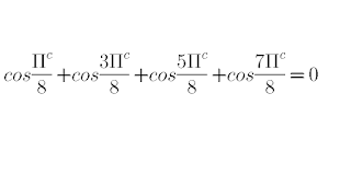 cos π/8 + cos 3π/8 + cos 5π/8 + cos 7π/8 = 0 | Prove 1 Trigonometric