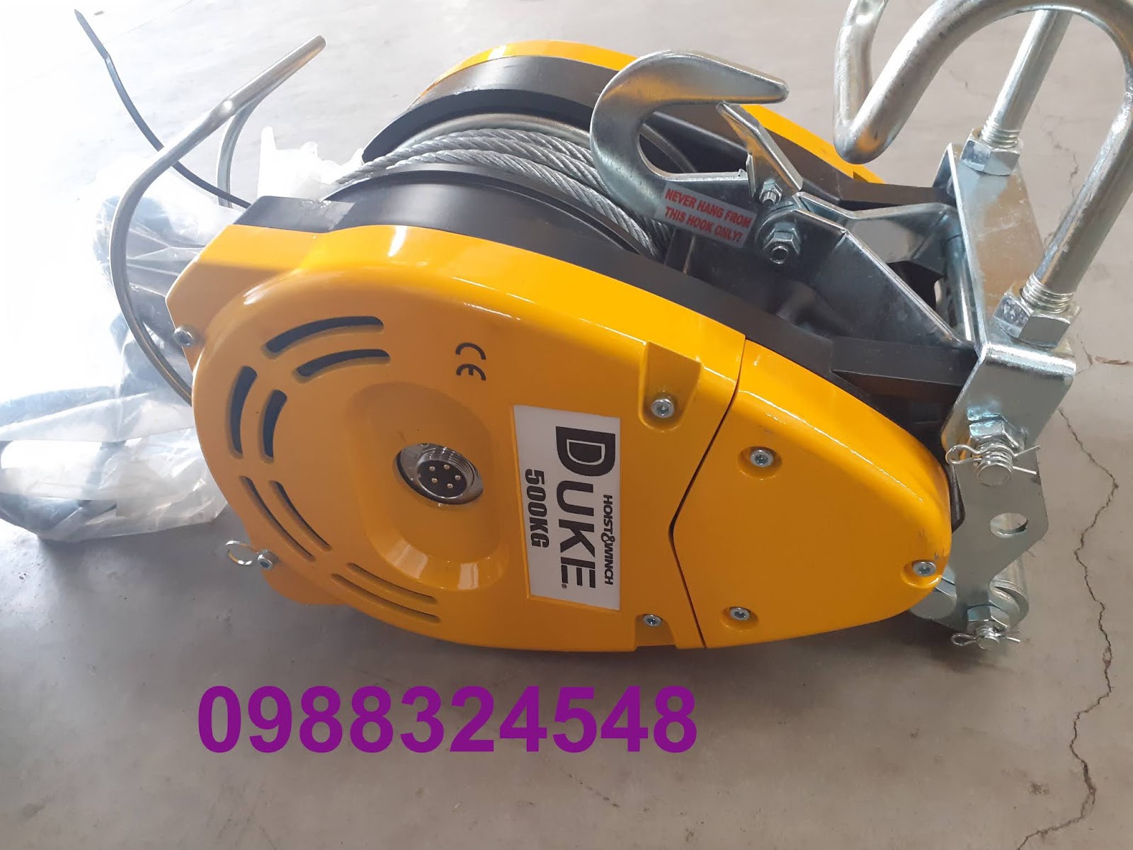 Tời cáp điện Duke treo mini DU-500A nâng 500kg