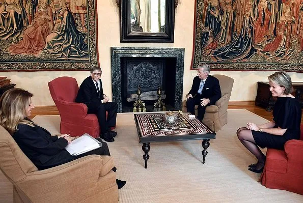 King Philippe, Queen Mathilde met with Bill Gates and Melinda Gates at Brussels Royal Palace in Belgium