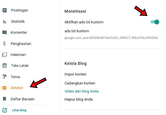 langkah memasang ads.txt adsense