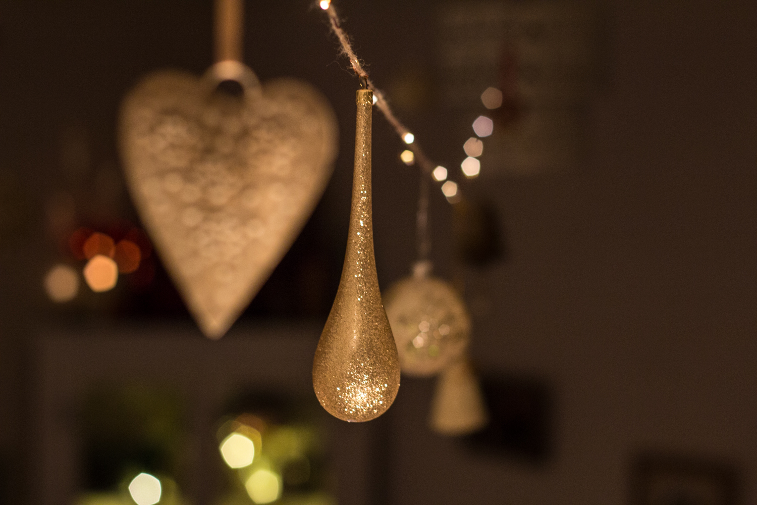 A handmade cottage Festoon ceiling garland decoration + for Christmas
