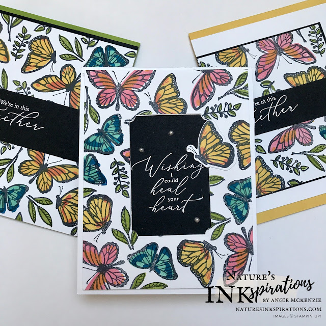 By Angie McKenzie for the Third Thursdays Blog Hop; Click READ or VISIT to go to my blog for details! Featuring the Floating & Fluttering Bundle along with the Enjoy the Moment stamp set and Oh So Ombre DSP and Heal Your Heart stamp set both can be earned individually as Level 1 SAB rewards through the end of February 2021; these items from Stampin' Up! are great for creating quick handmade cards; #butterflies #naturesinkspirations #alloccasioncards #nature #floatingandflutteringbundle #healyourheartstampset #enjoythemomentstampset #ohsoombredsp #usingscraps #sympathycards #justanotecards #stampinup #basicwhitecardstock #makingotherssmileonecreationatatime