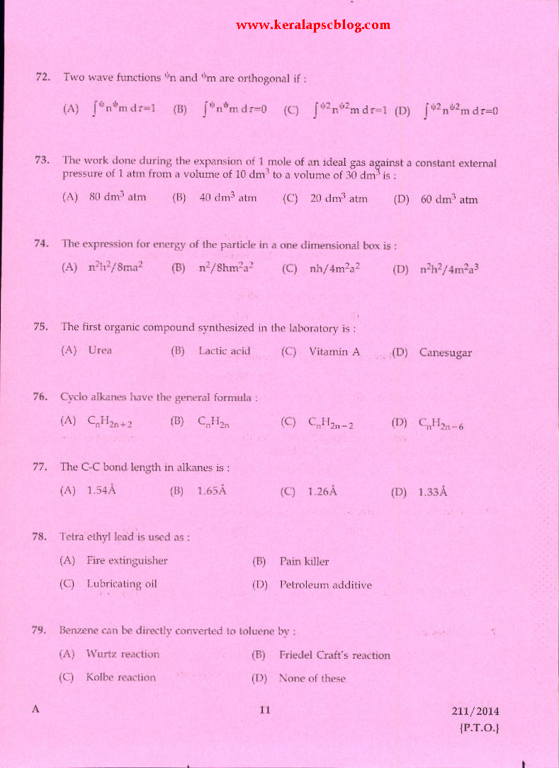 Assistant Chemist Exam Previous Question Assistant Chemist Exam Previous Question