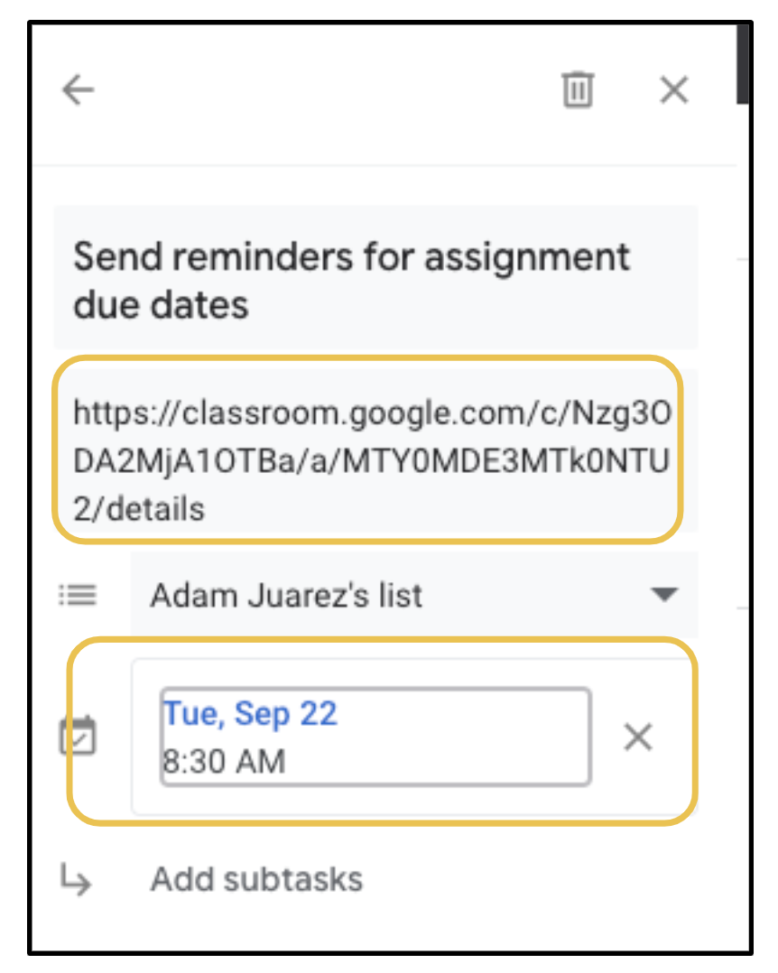 google classroom assignment reminders