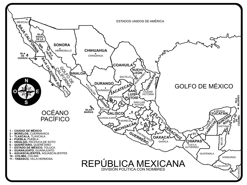 MAPAS DE LA REPÚBLICA MEXICANA