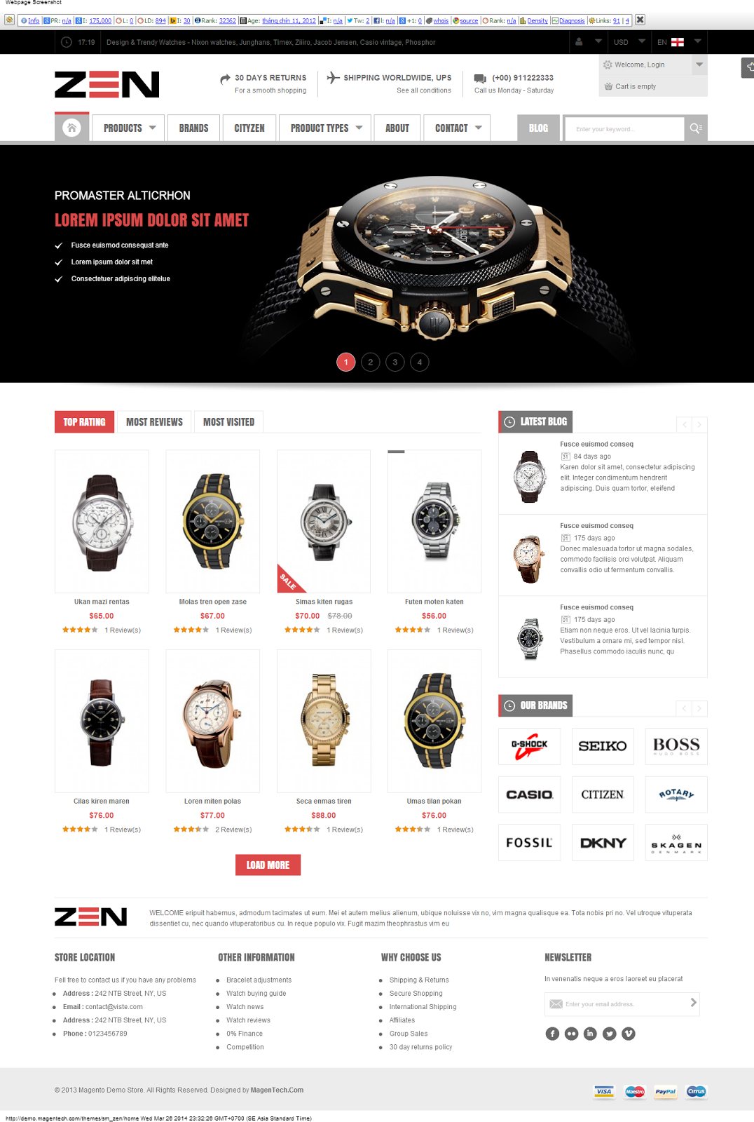 thiết kế web bán đồng hồ chuyên nghiệp