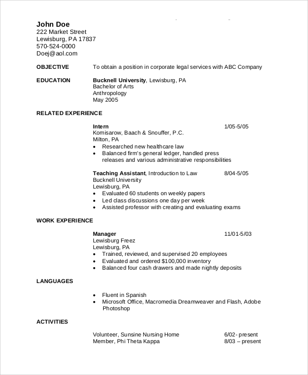 Resume Sample Objective Statements - Free 7 Sample Career Objective Statement Templates In Ms Word Pdf 