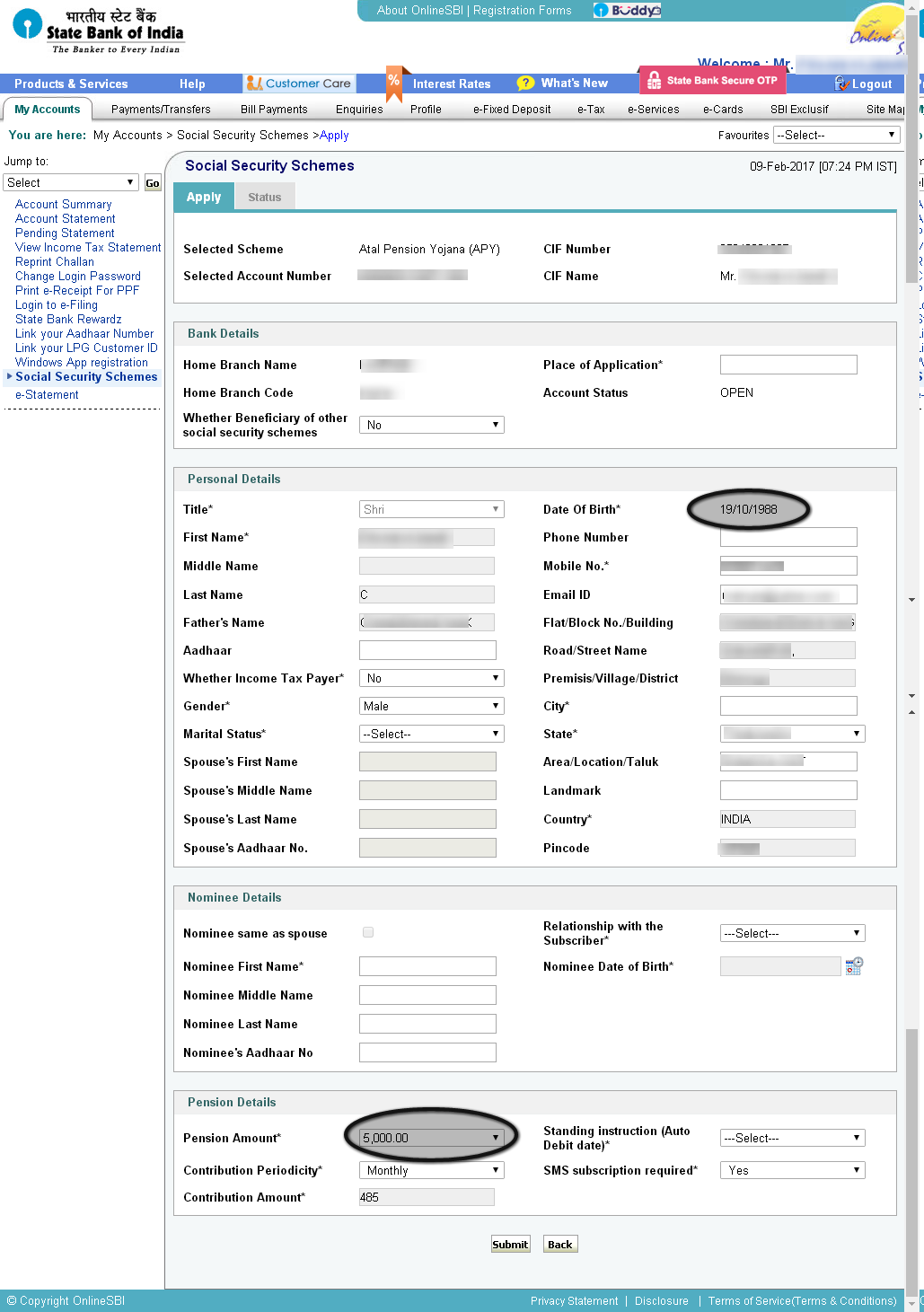 How to Open Atal Pension Yojana (APY) account online in SBI