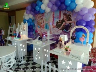 Decoração mesa de aniversário Barbie Pop star