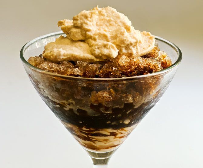 Cooking Weekends Coffee Granita with Kahlua Whipped Cream