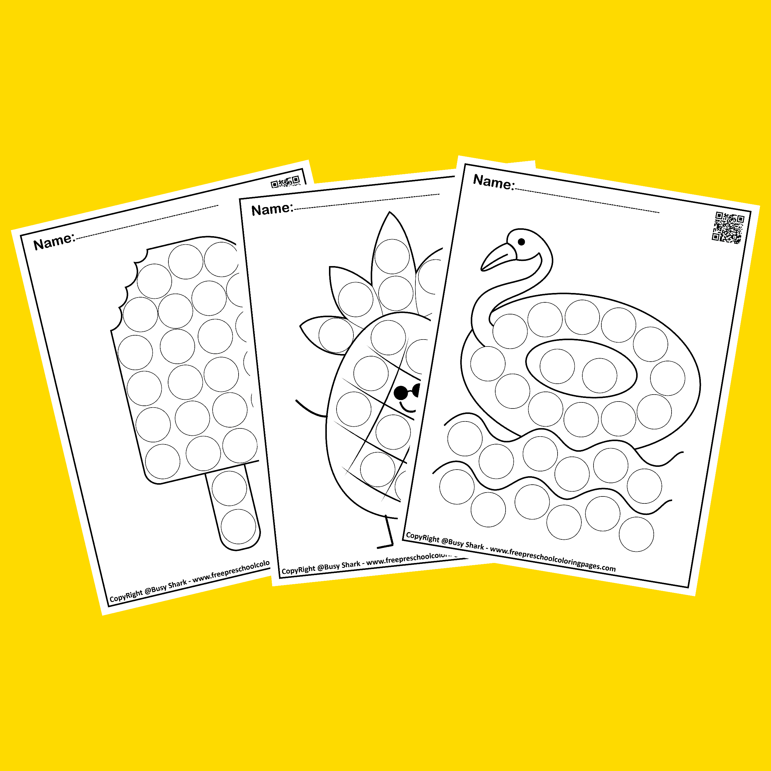123 numbers Dot markers Activity Free coloring pages - Busy Shark