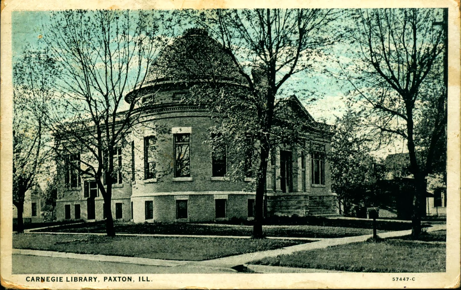 Library Postcards 1932 Carnegie Library, Paxton, Illinois
