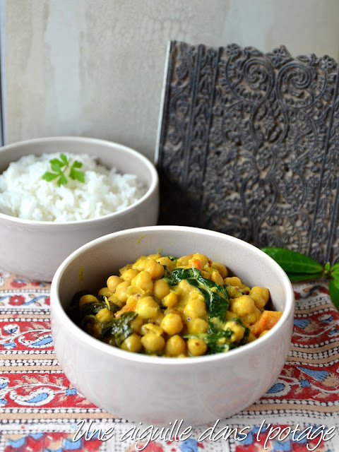 Curry de pois chiches et épinards