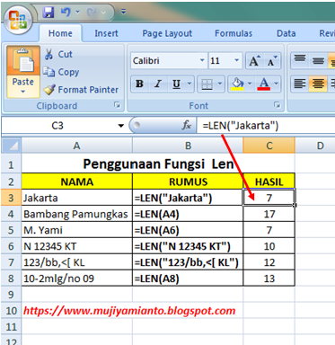 LATIHAN SOAL EXCEL RUMUS LEN, FIND dan SUBSTITUTE