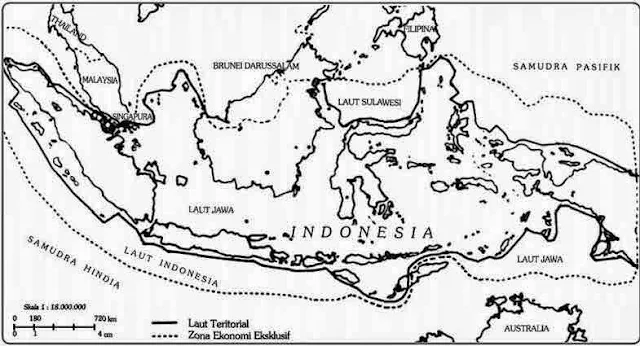 Gambar peta Luas dan bentuk wilayah negara Indonesia