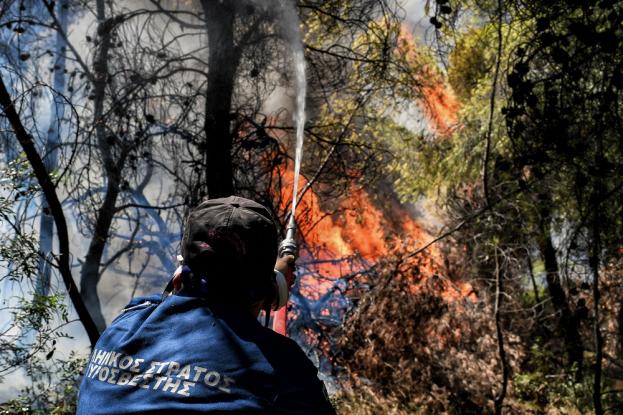 «Κόλαση» στη φωτιά στις Κεχριές: Ελικόπτερο έριξε νερό... σε κάμεραμαν (Video)
