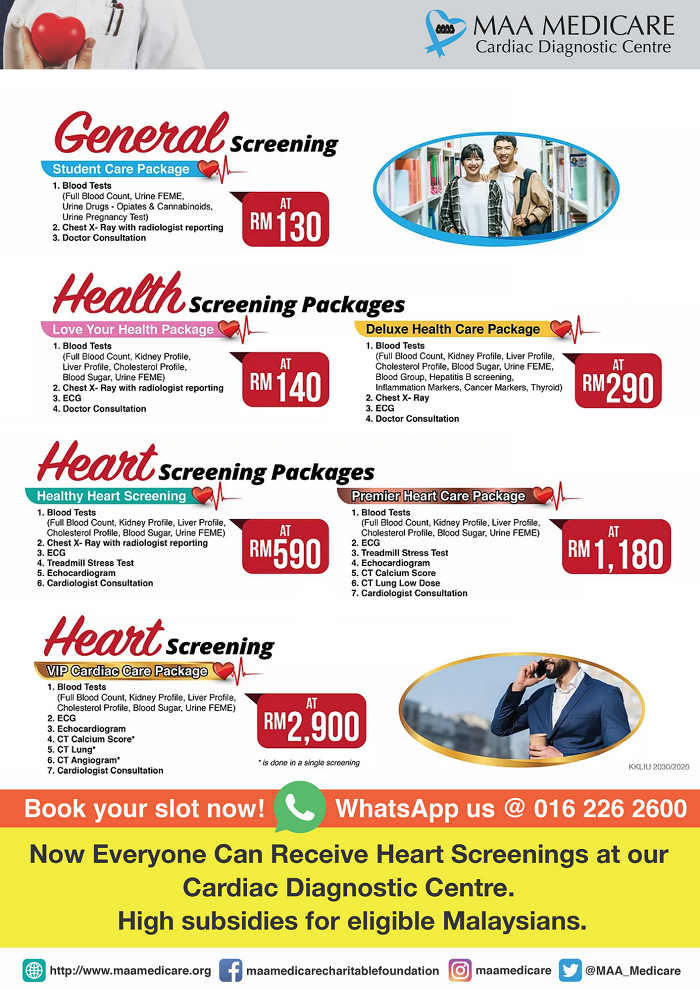 Subsidized Health Screening Packages at MAA Medicare Cardiac Diagnostic Centre