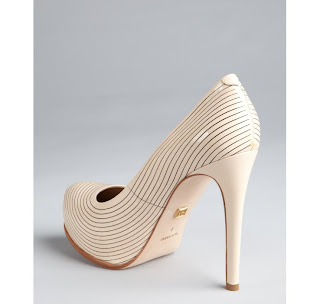 Nude Striated Patent Leather 'Irina' Platform Pumps - Amazing Bridal Look
