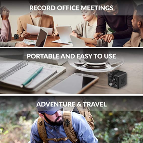 Small Hidden Mini Spy Camera - Secret Tiny Spy Cam for Home or Car with