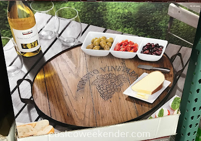 Serve delicious hors d'oeuvres to guests with the Mercuries Wine Barrel Tray
