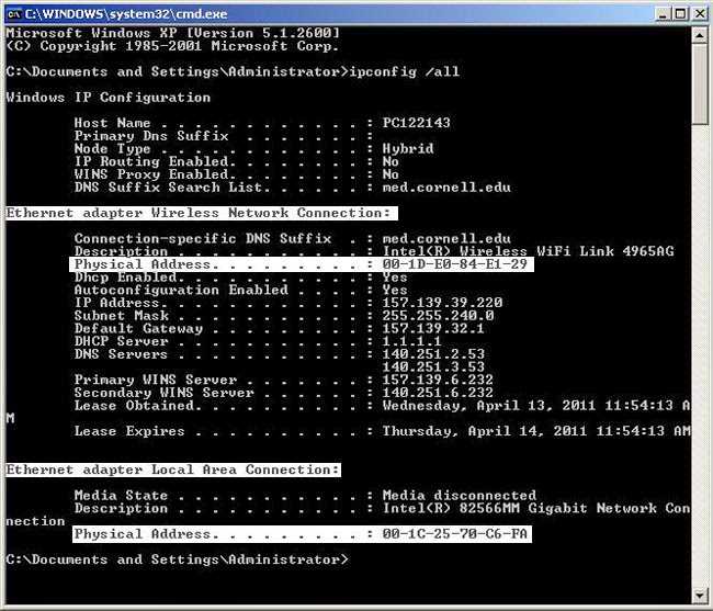 TECH INFORMATION HOW TO CHANGE MAC ADDRESS ON WINDOW 7