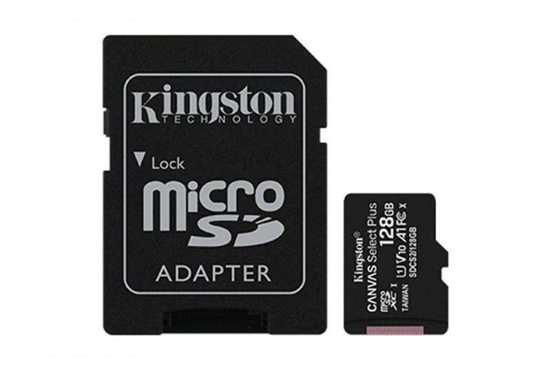 Thẻ nhớ Kingston MicrosdHC 128GB Canvas Select 100R CL1 UHS-I Card + SD Adapter