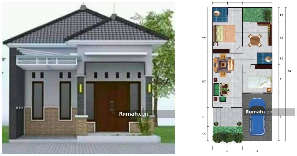  desain  rumah  ukuran  6x14 Sederhana DESAIN  RUMAH  MINIMALIS