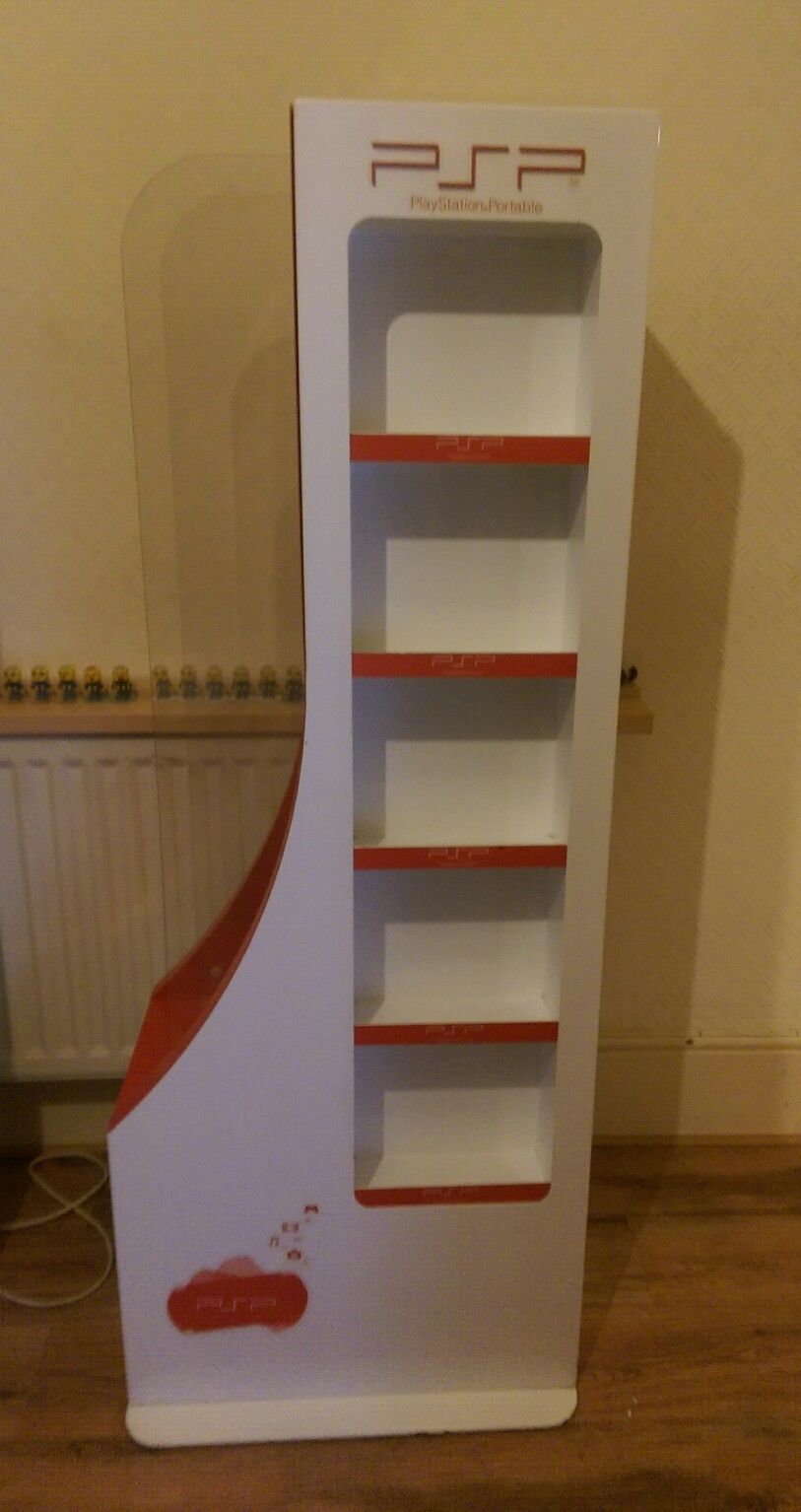 PSP Hardcore Playstation PSP kiosk demo unit storage shelves