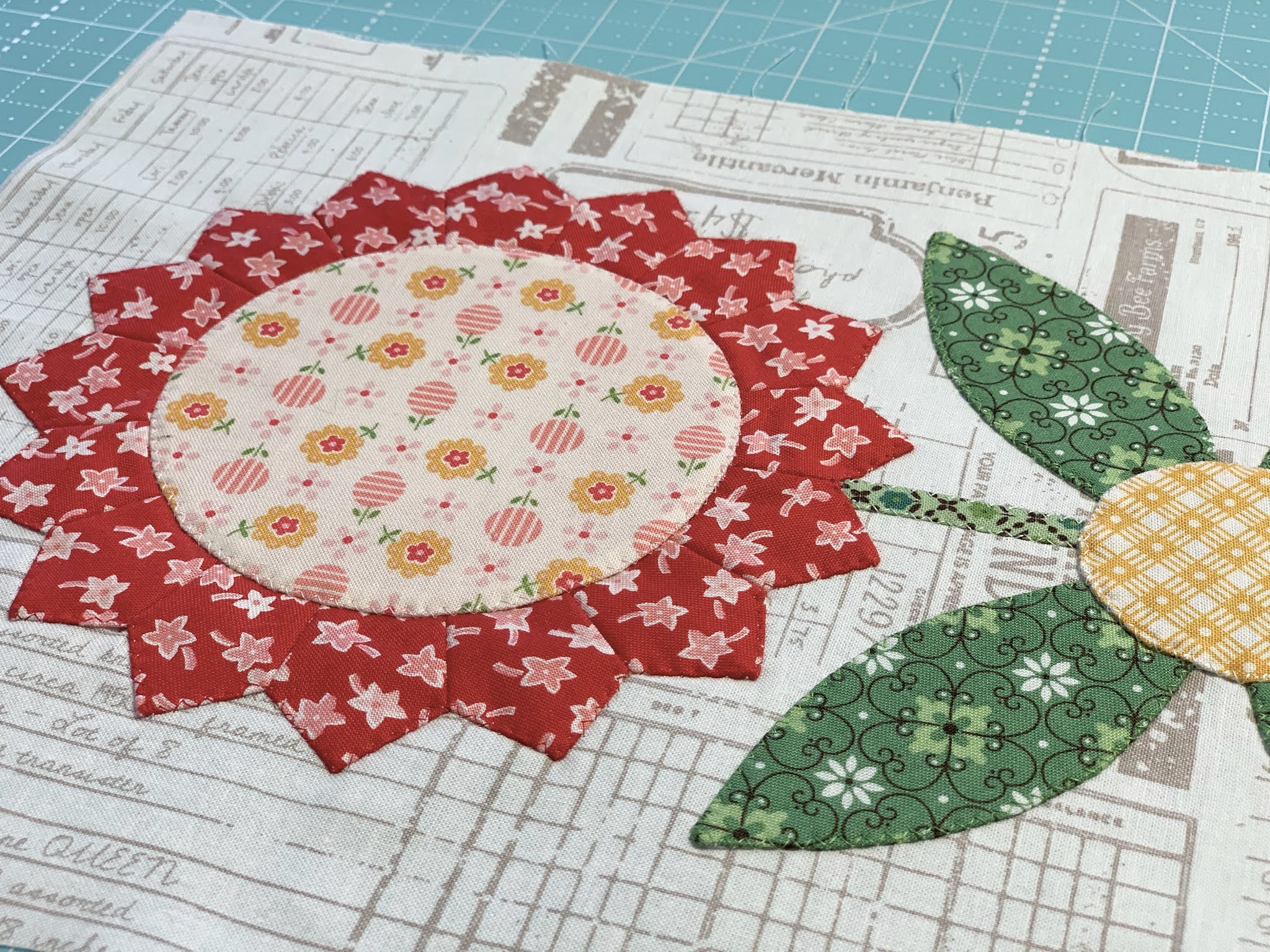 Bee In My Flea Market Flowers sew Along Week Nine Quilt