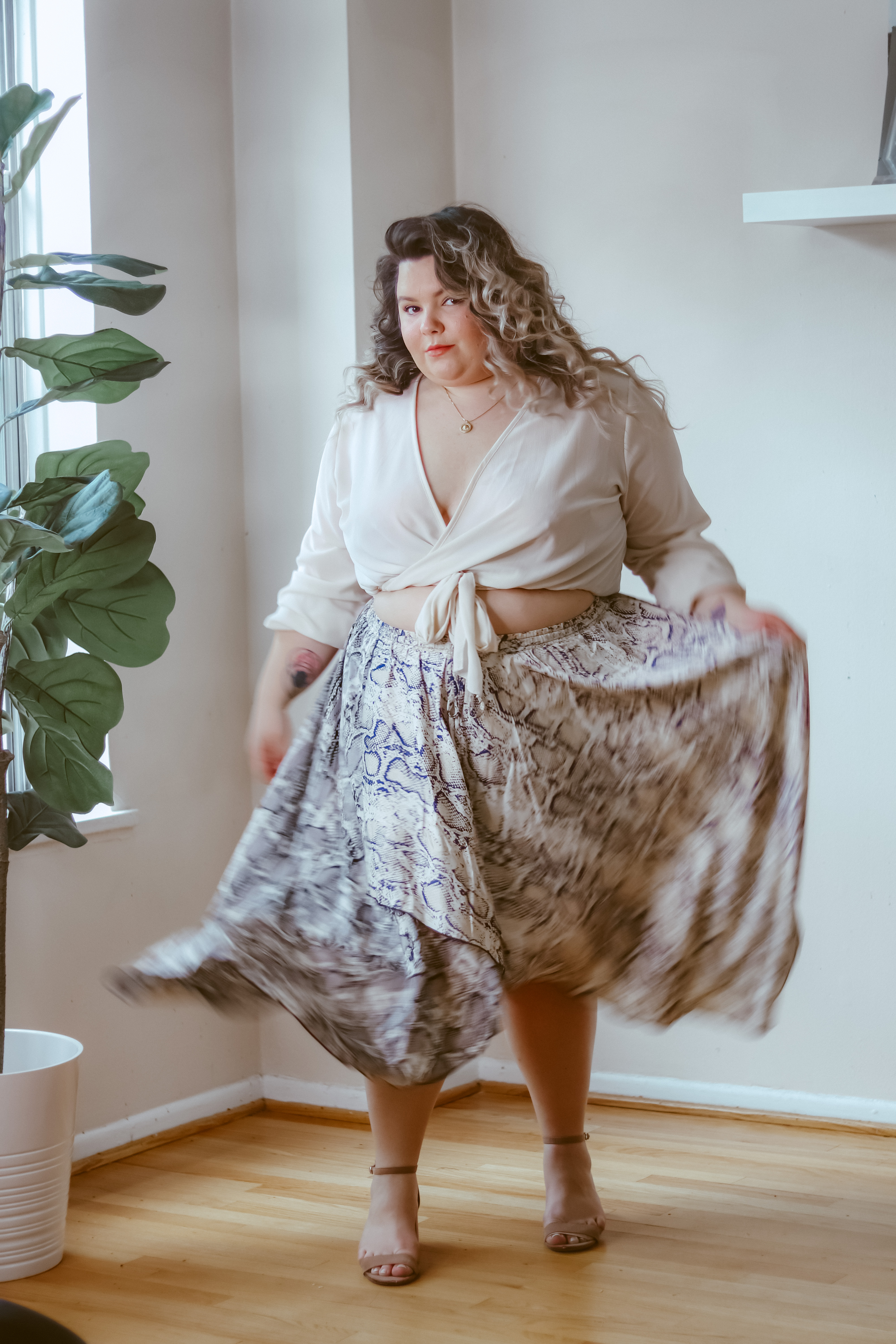 Plus Size Pleated Midi Skirt - Natalie in the City