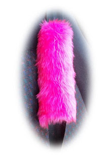  barbie pink faux fur shoulder strap pads