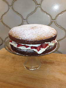 Victoria Sandwich with Fresh Mint and Strawberries