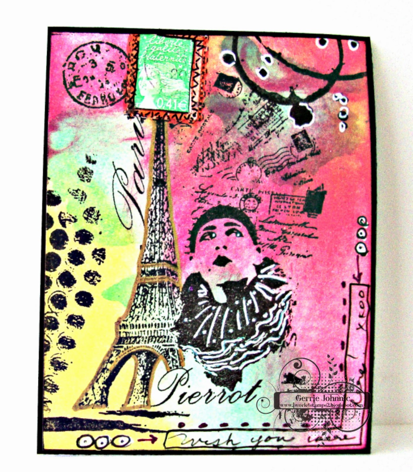 Queen of Grunge Artwork by Gerrie Johnnic Postcard from Paris