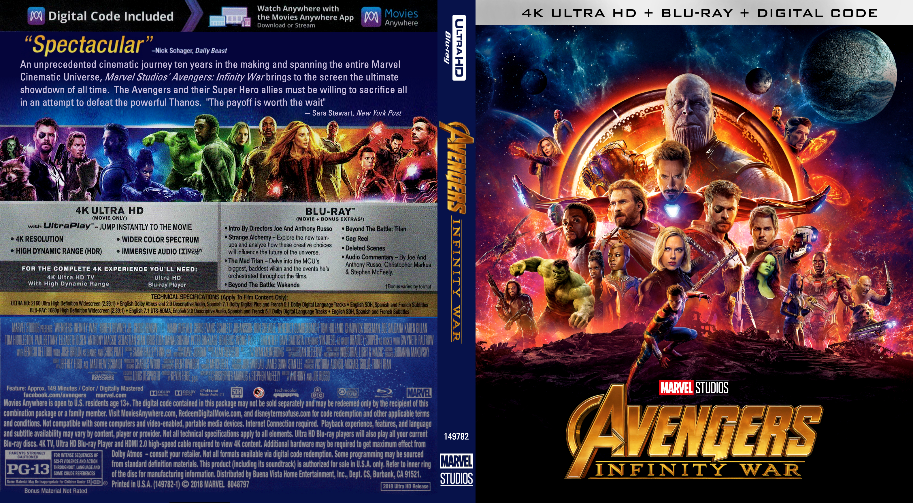 Avengers Infinity War 4k Bluray Cover Cover Addict Free Dvd Bluray Covers And Movie Posters