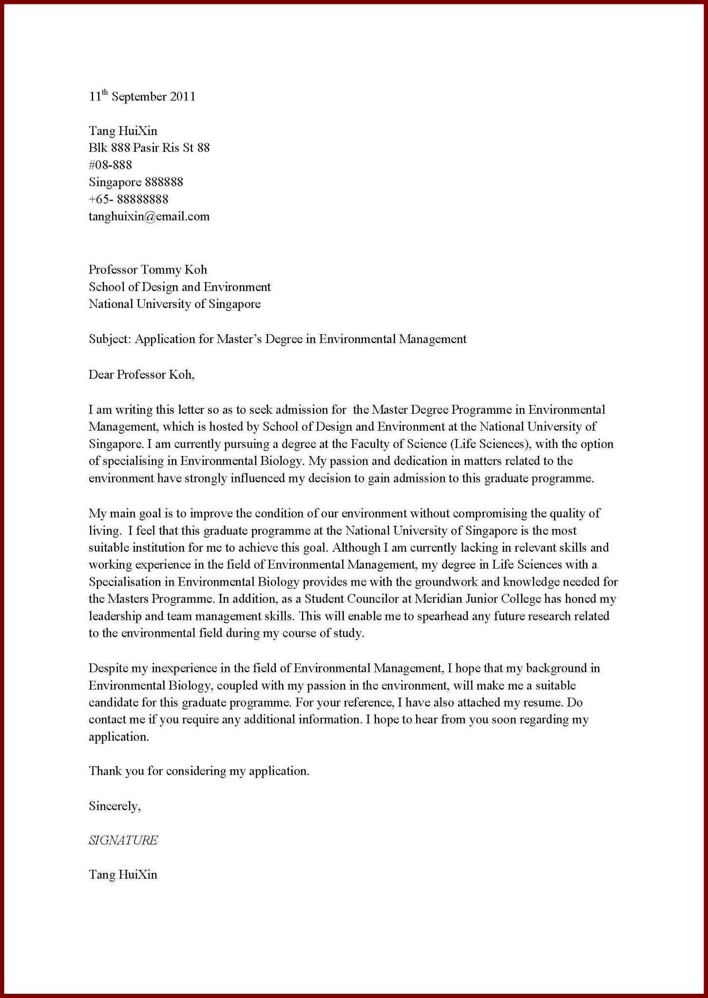 Cover Letter Addressing Resume Letter