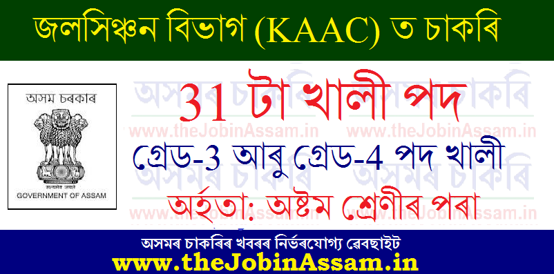 Irrigation Department KAAC Recruitment 2021 Irrigation Department KAAC Recruitment 2021