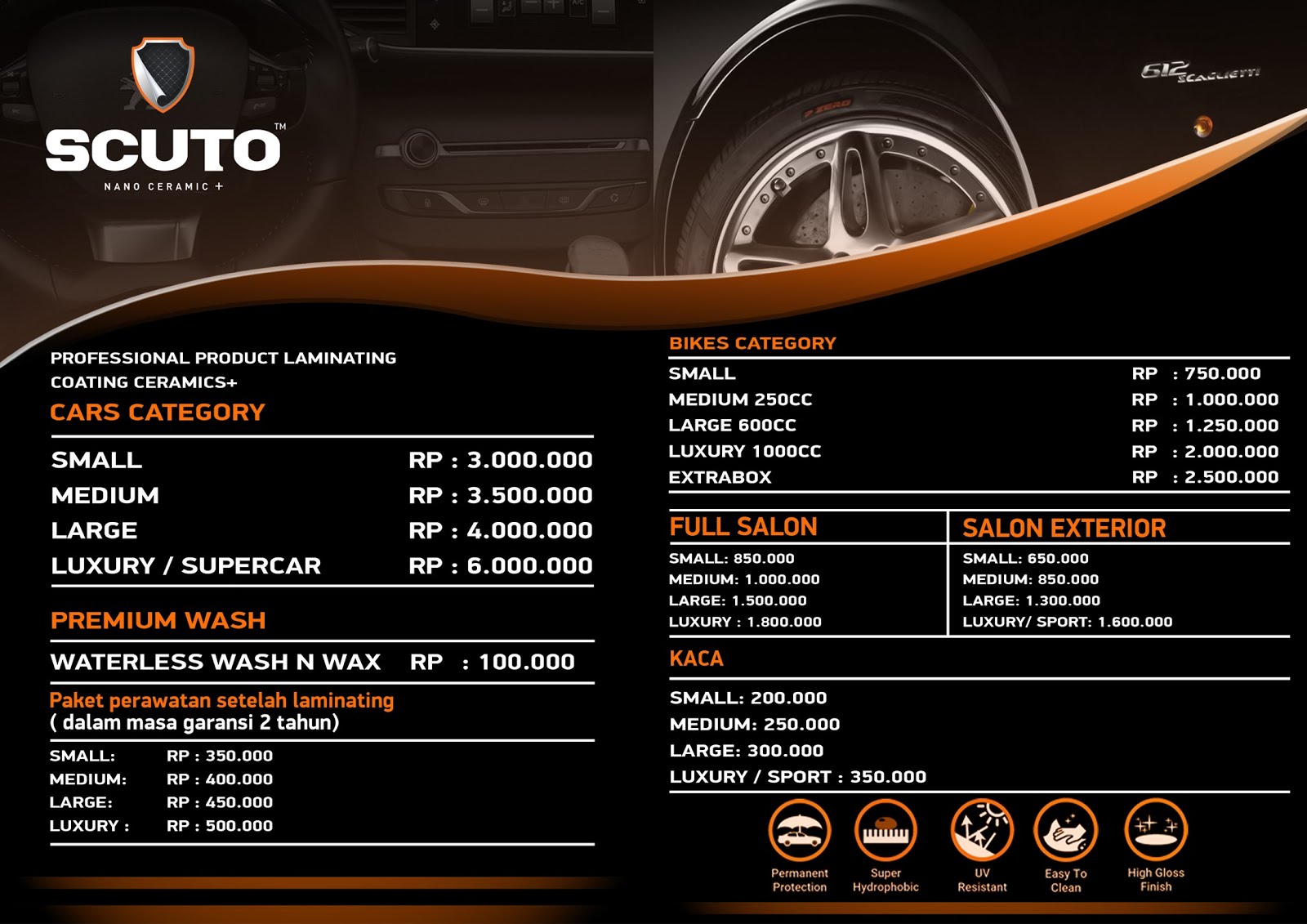 SCUTO Nano Ceramic+ Paint Protection Tangerang Scuto Paint Protection