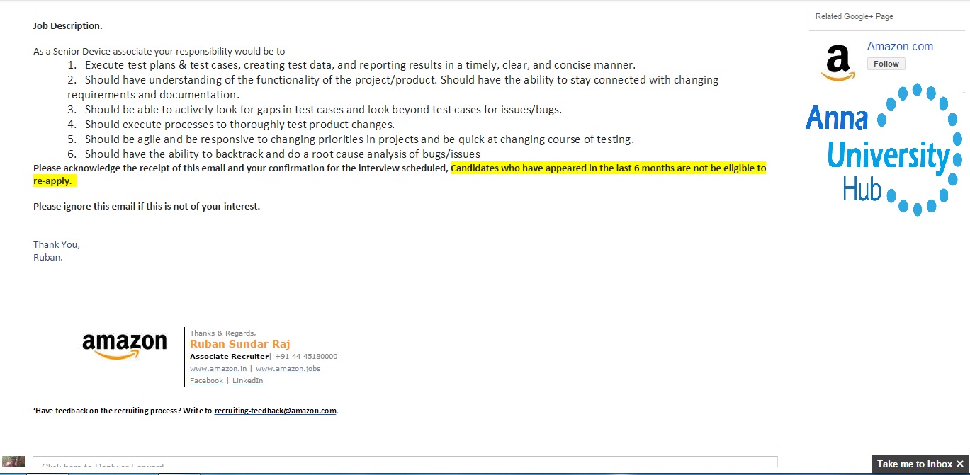 Amazon Interview Questions for Freshers Senior Device Associate