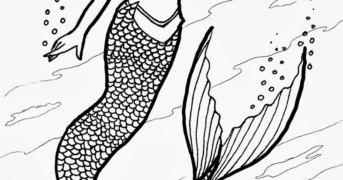 (free!) Original Coloring Pages Mermaid Scales