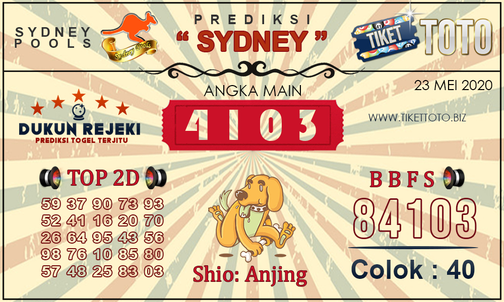 Prediksi Togel SYDNEY TIKETTOTO 23 MEI 2020